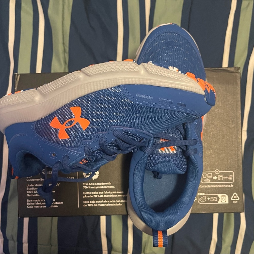 Under Armour Blue and Orange Sneakers with Breathable Mesh